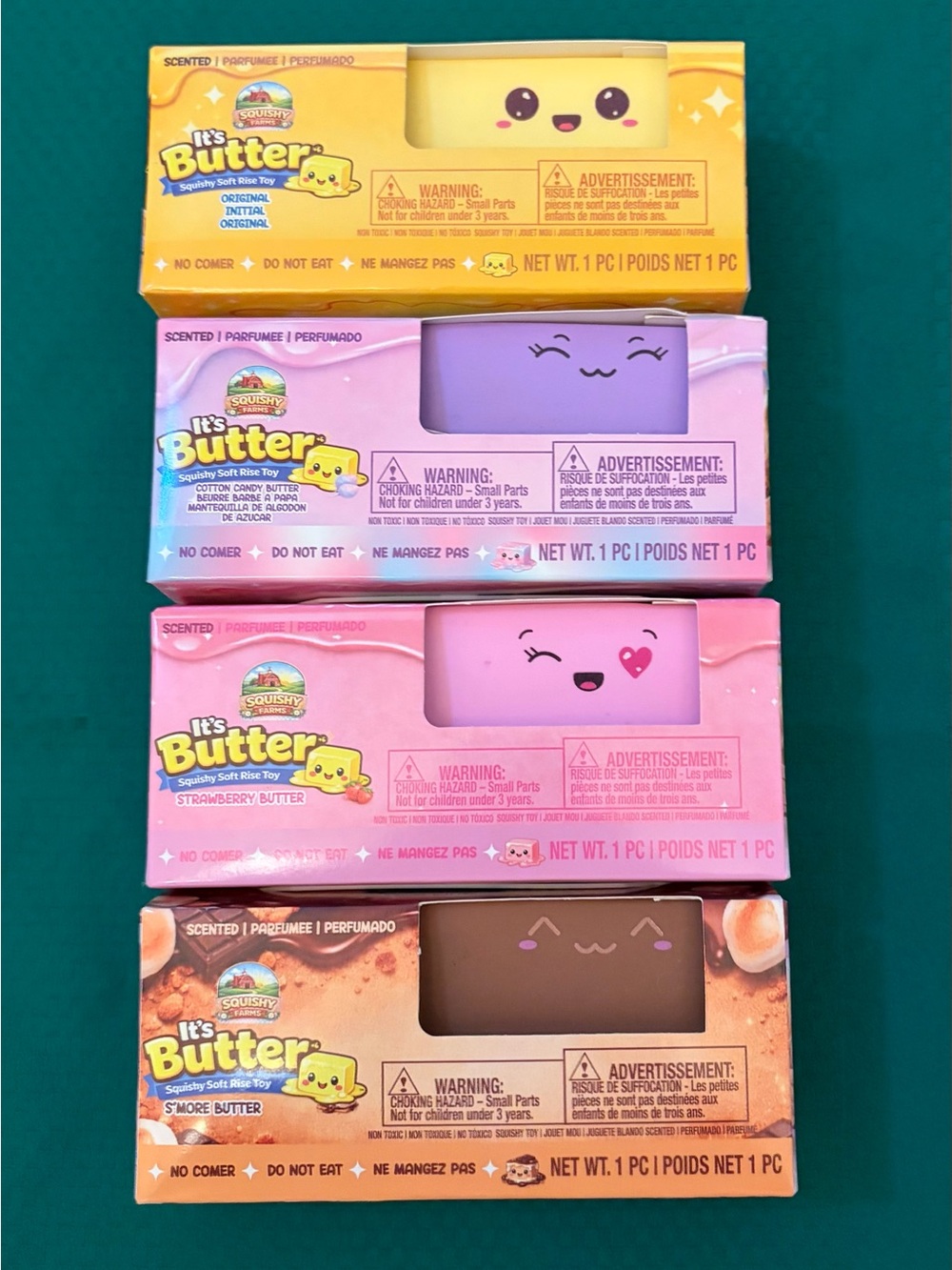 Butter Scented Squishy Soft slow rise Toy - Assorted Yellow, Purple, Pink, Brown
